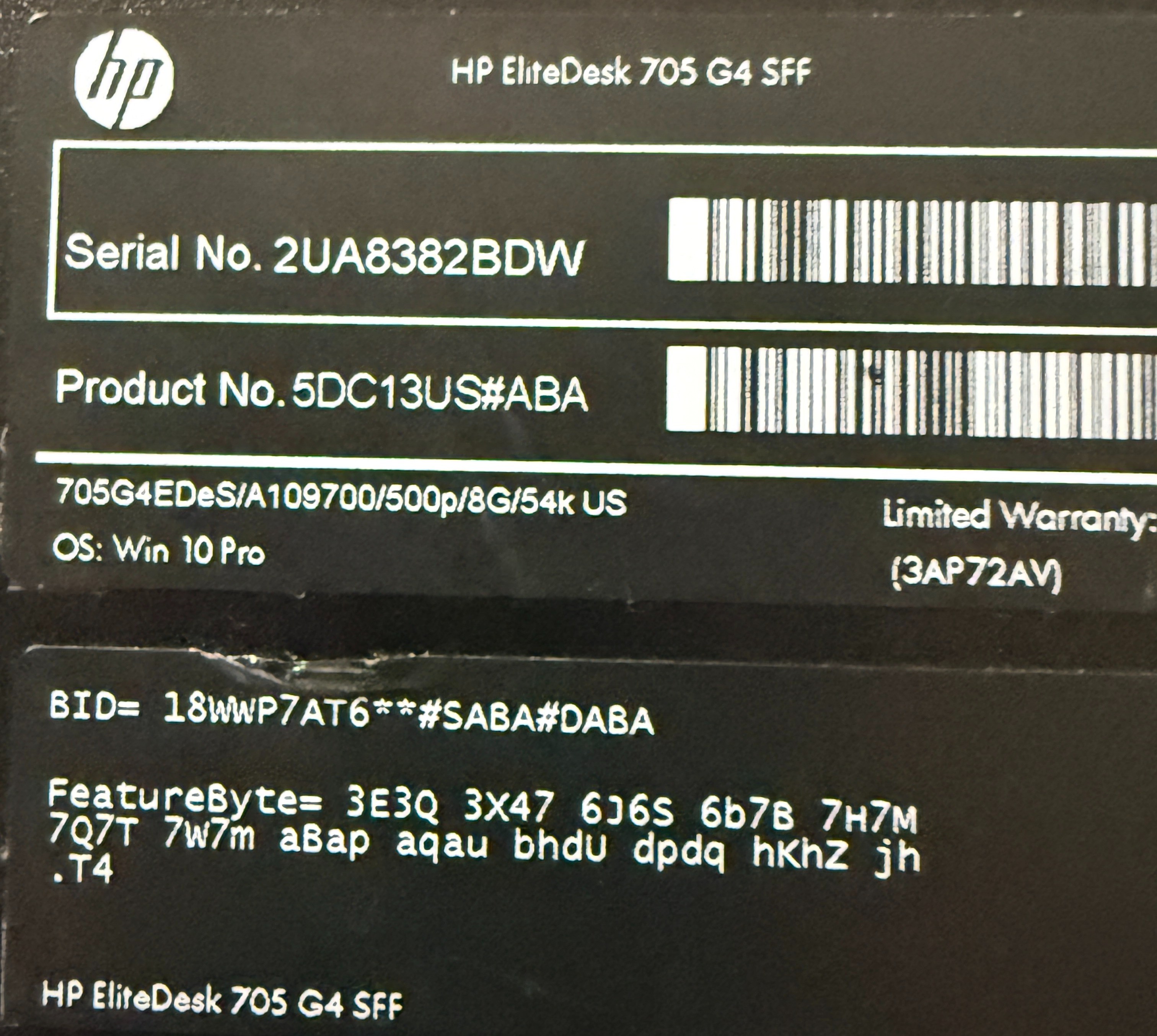 HP EliteDesk 705 G4 480gb SSD