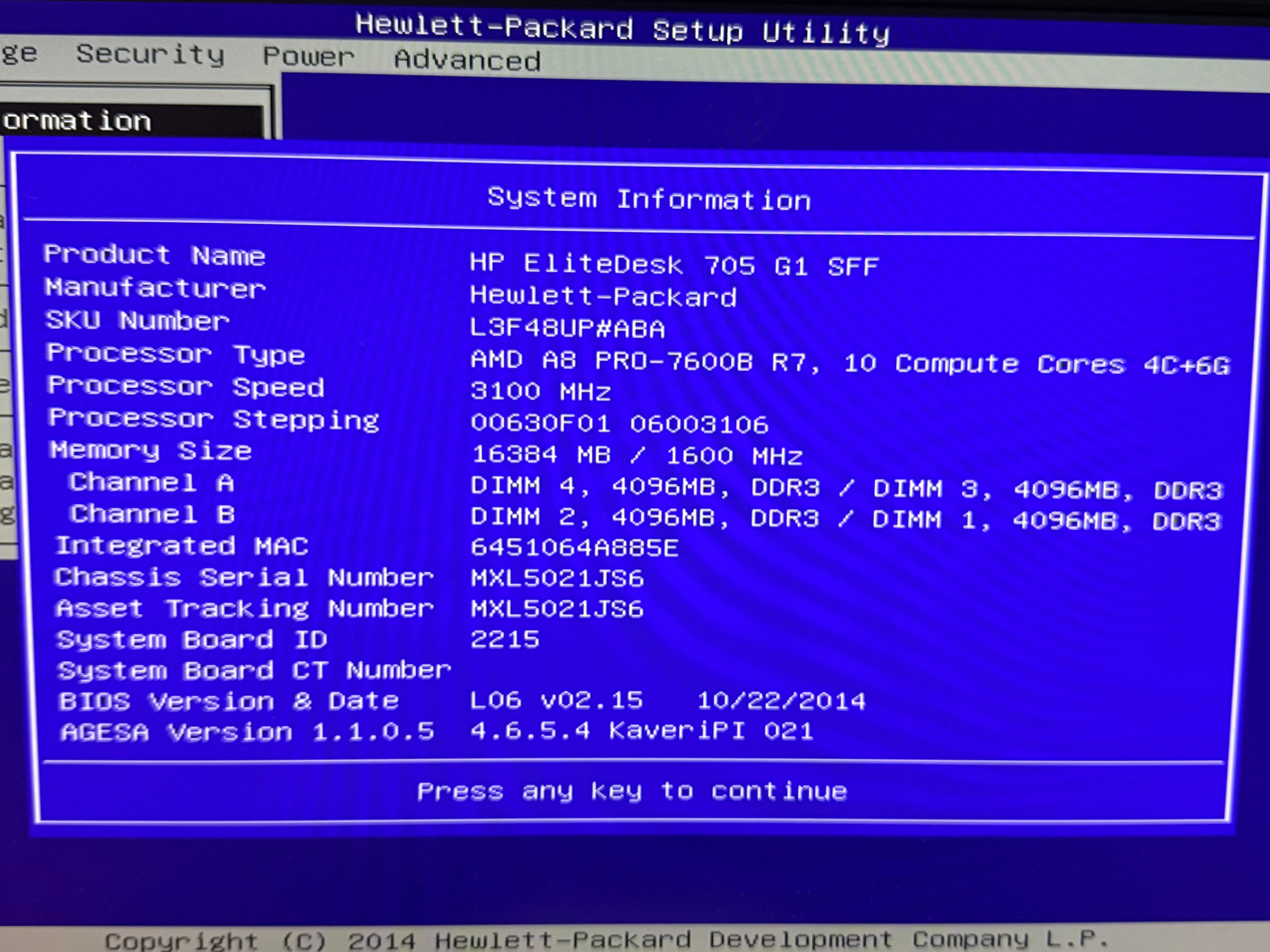 HP EliteDesk 500GB HDD